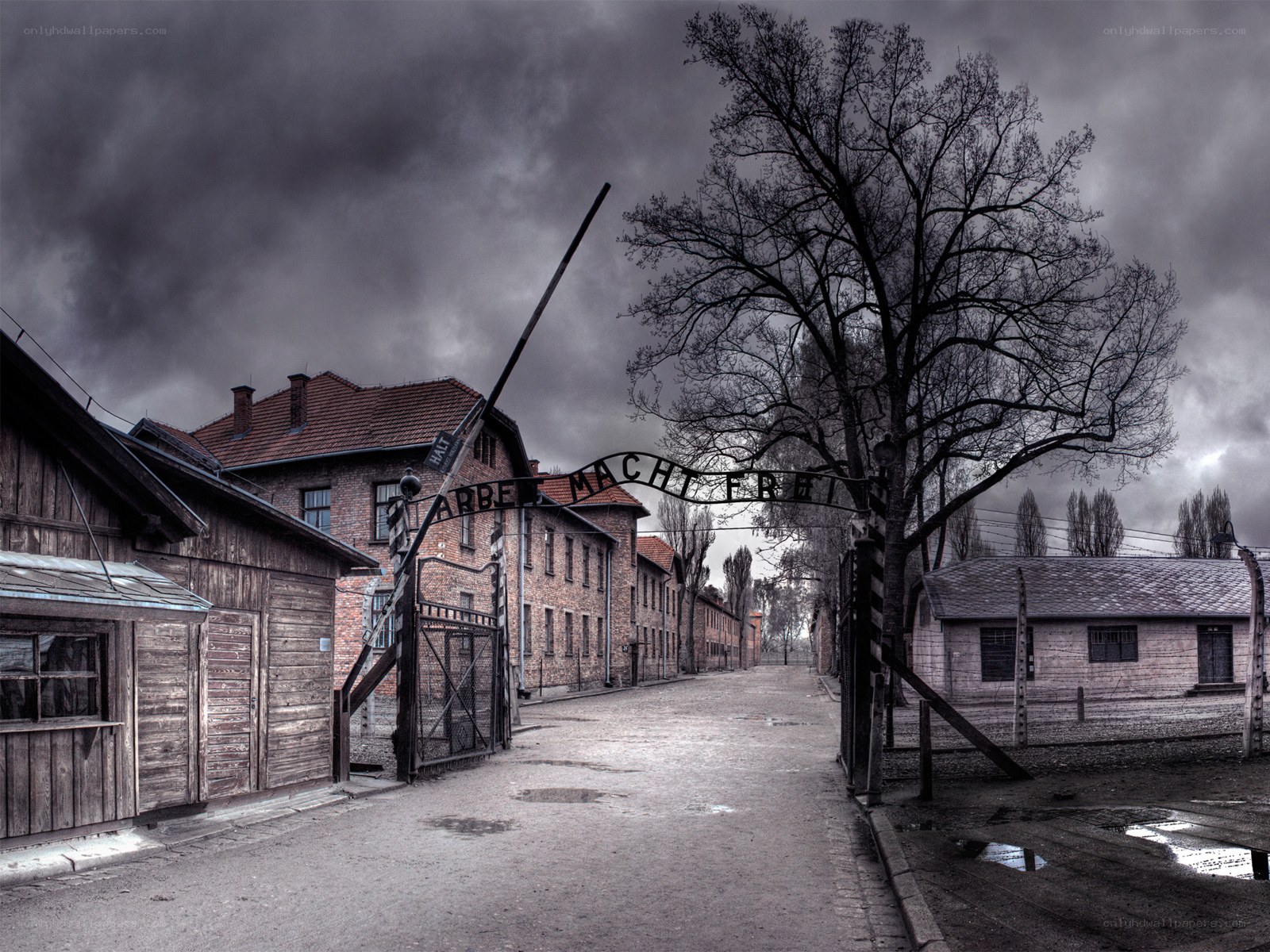 Auschwitz concentration camp entrance
