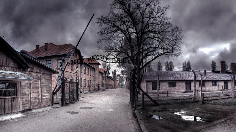 Auschwitz Concentration Camp — Gray, Somber, Winter, Photograph