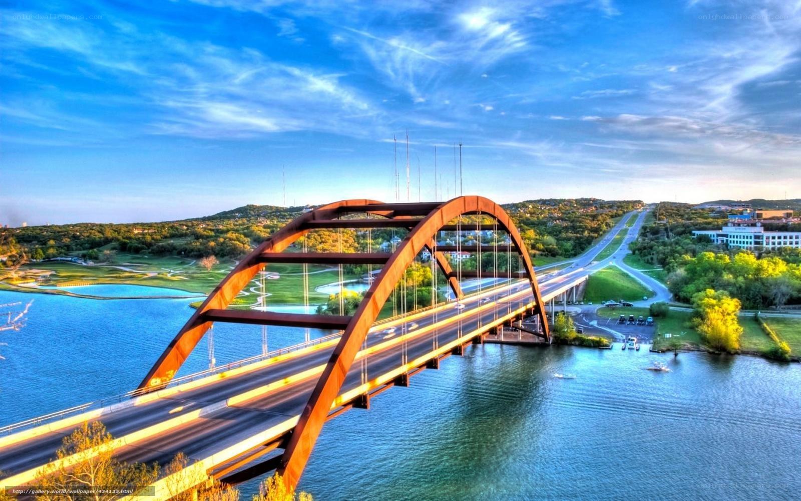 Austin's Pennybacker Bridge at sunset