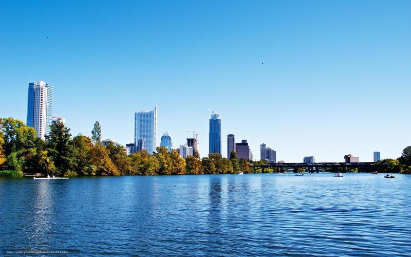 Austin Skyline from Lake