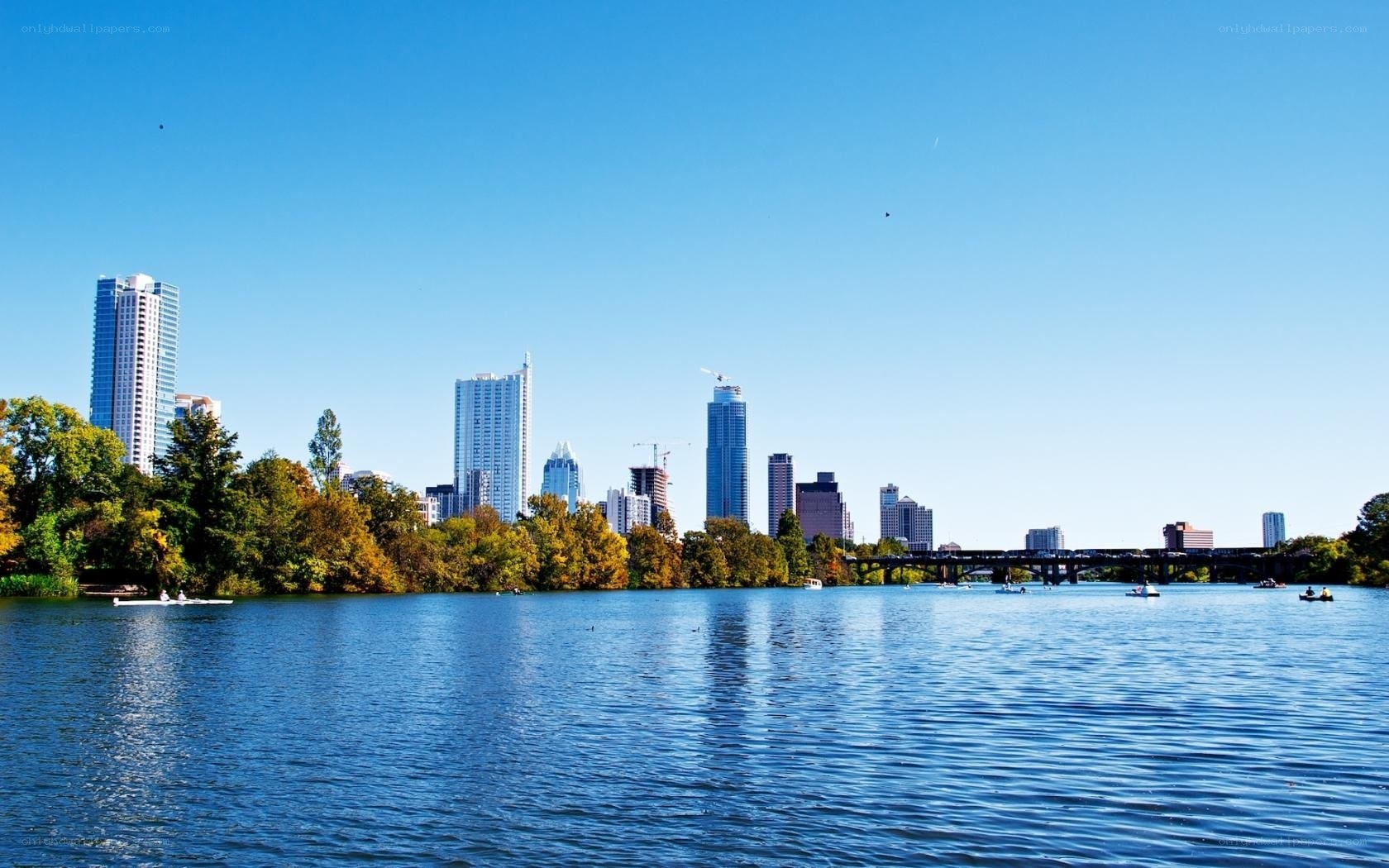 Austin skyline from the lake