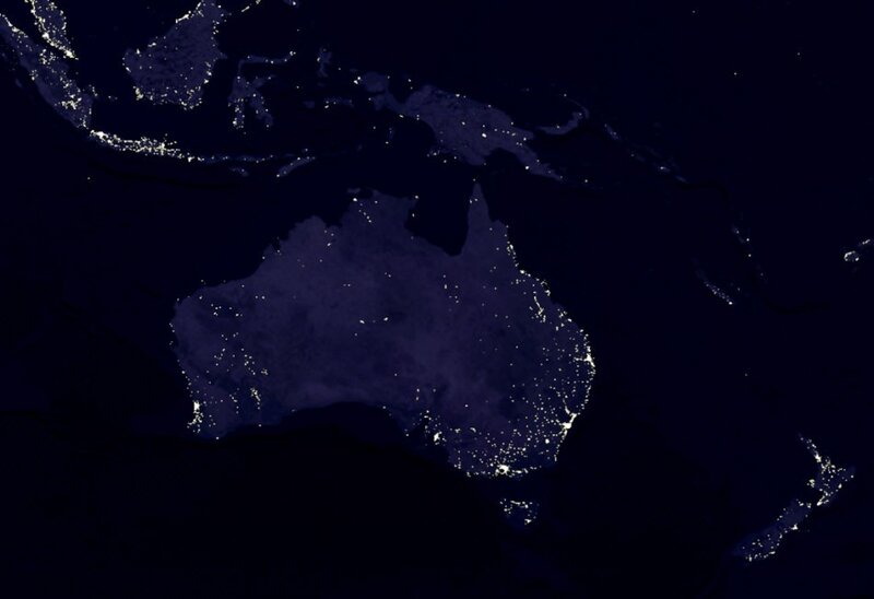 Australia at night from space