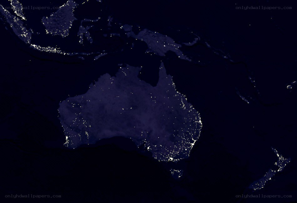 Australia at night from space