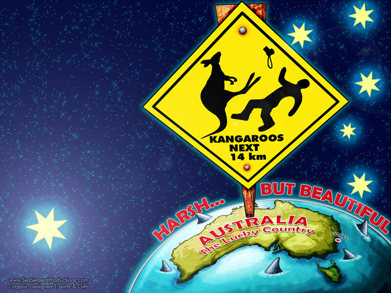 Australia kangaroo warning sign