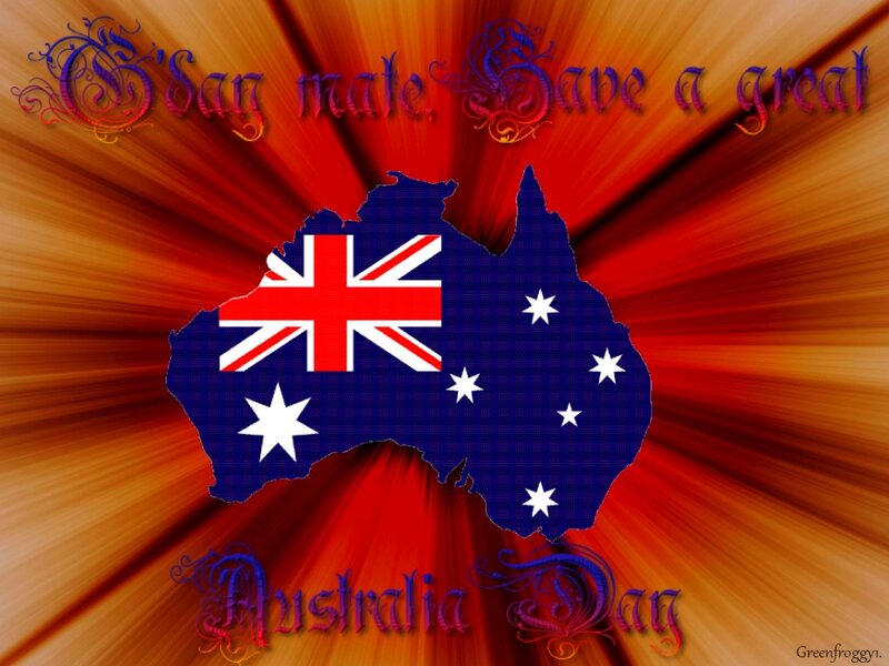 Australia Map with Flag