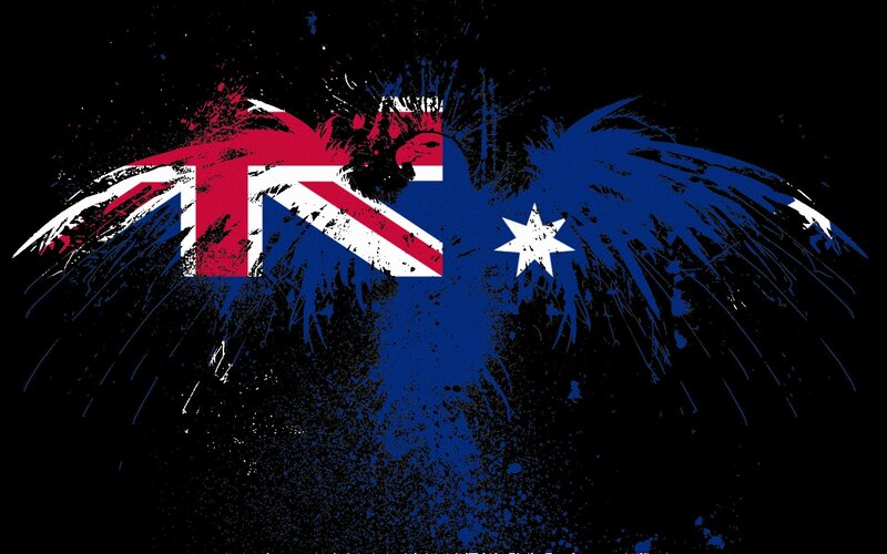 Australian Flag Eagle — Black, Dramatic, Digital Art