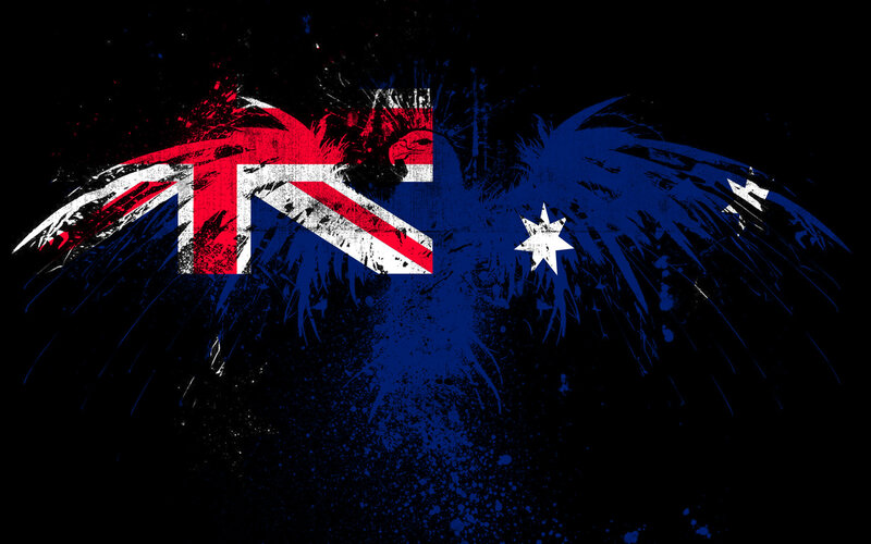 Australian Flag Eagle — Black, Dramatic