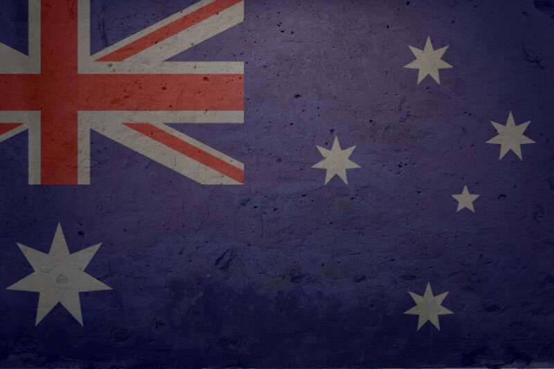 Australian flag on textured surface