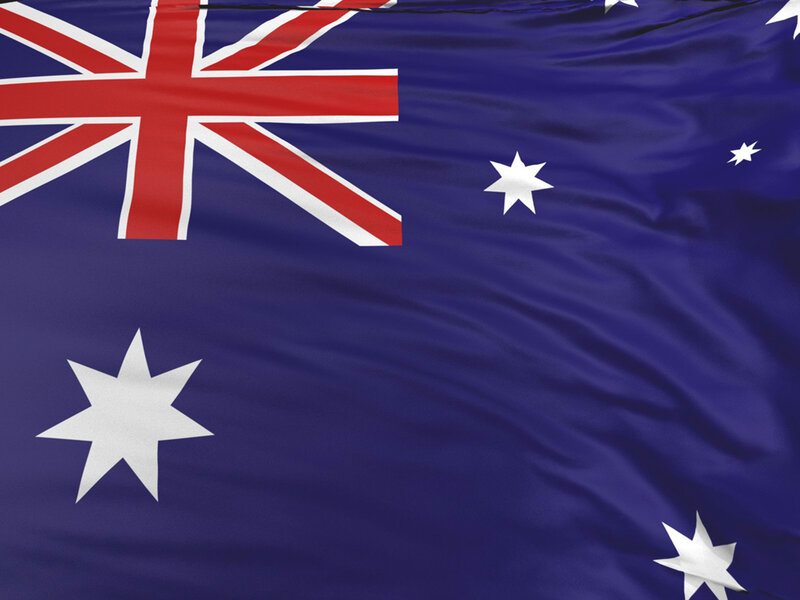 Australian flag waving
