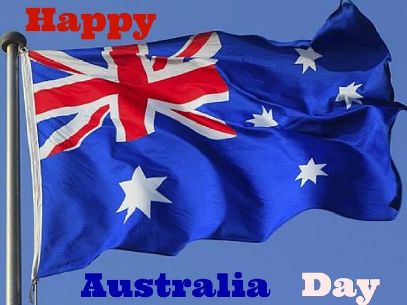 Australian Flag Waving — Blue, Patriotic