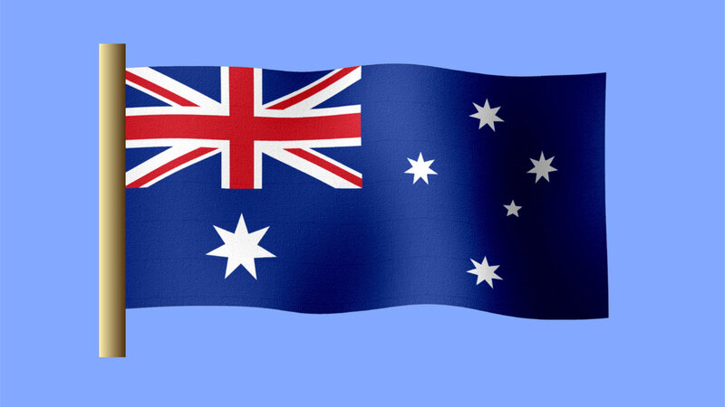 Australian Flag Waving — Blue