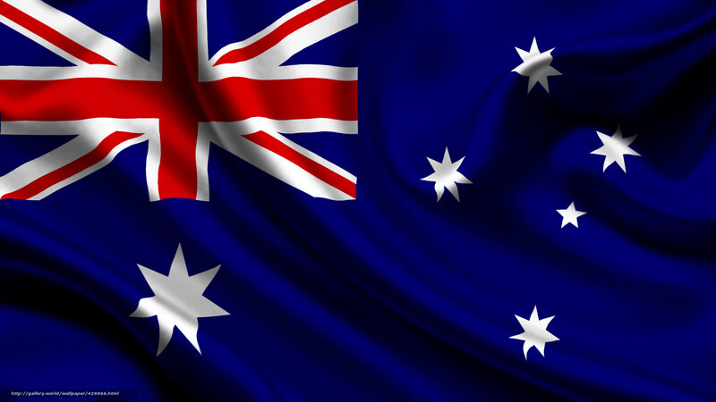 Australian flag waving