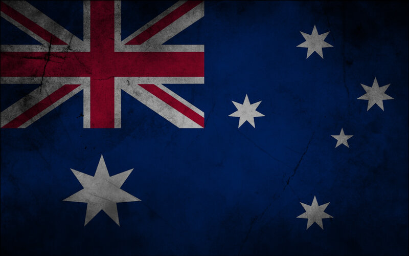 Australian flag with distressed texture