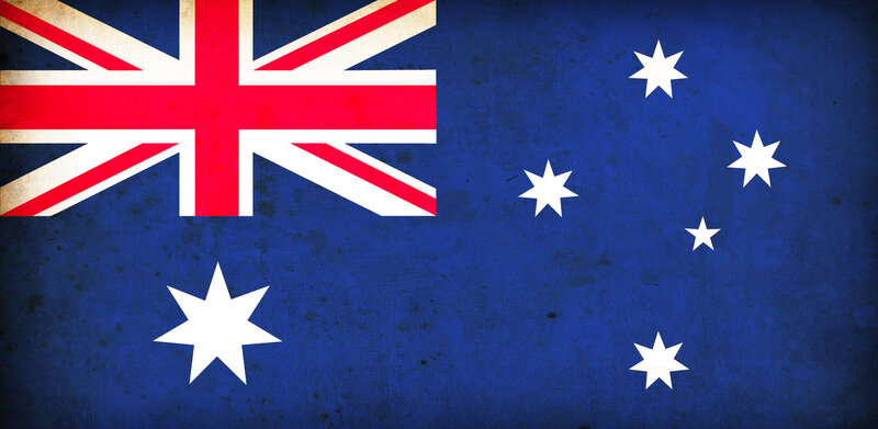 Australian flag with distressed texture