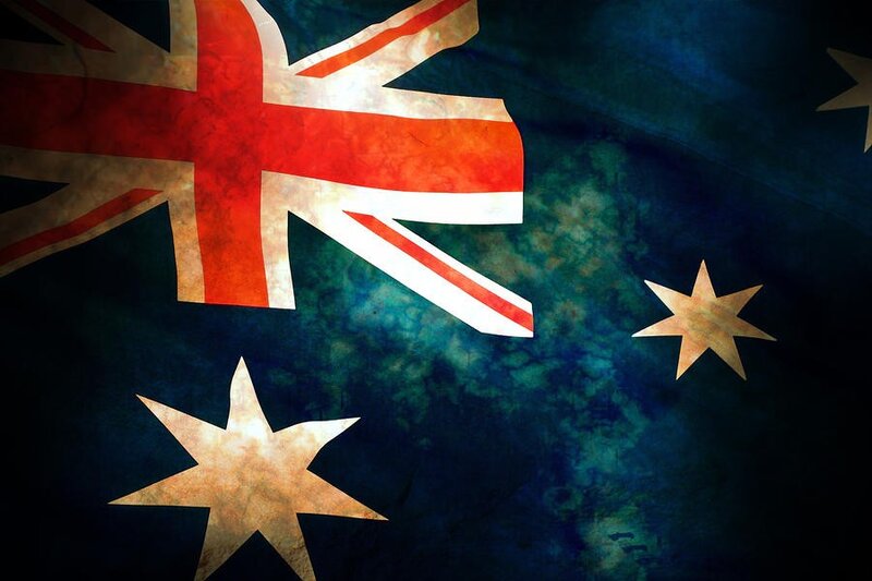 Australian flag with distressed texture