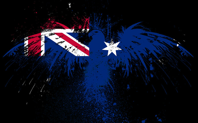 Australian flag with eagle design