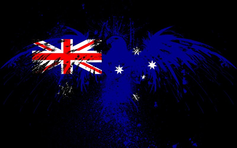 Australian flag with eagle