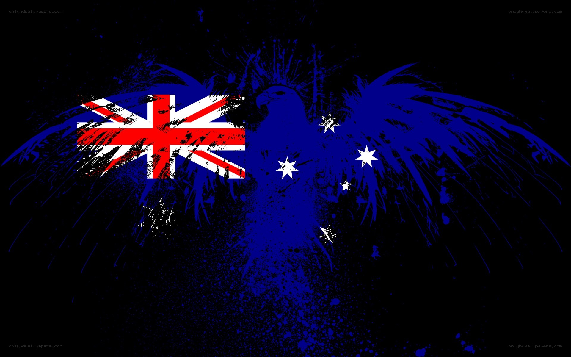 Australian flag with eagle