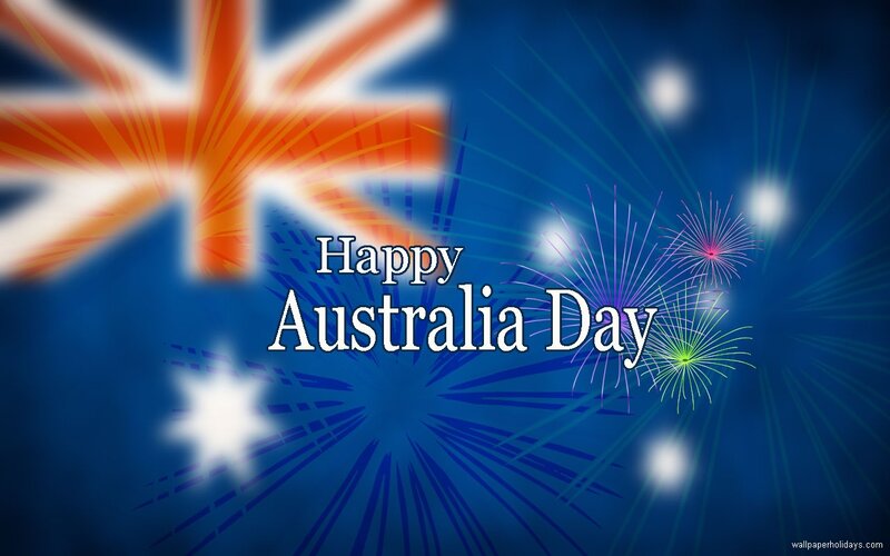 Australian Flag with Fireworks