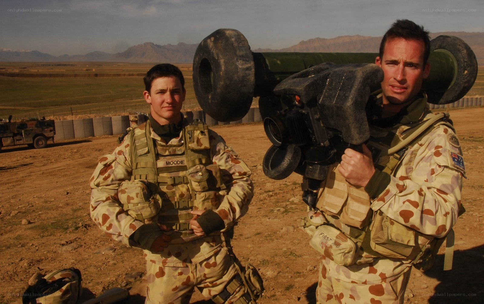 Australian soldiers with artillery