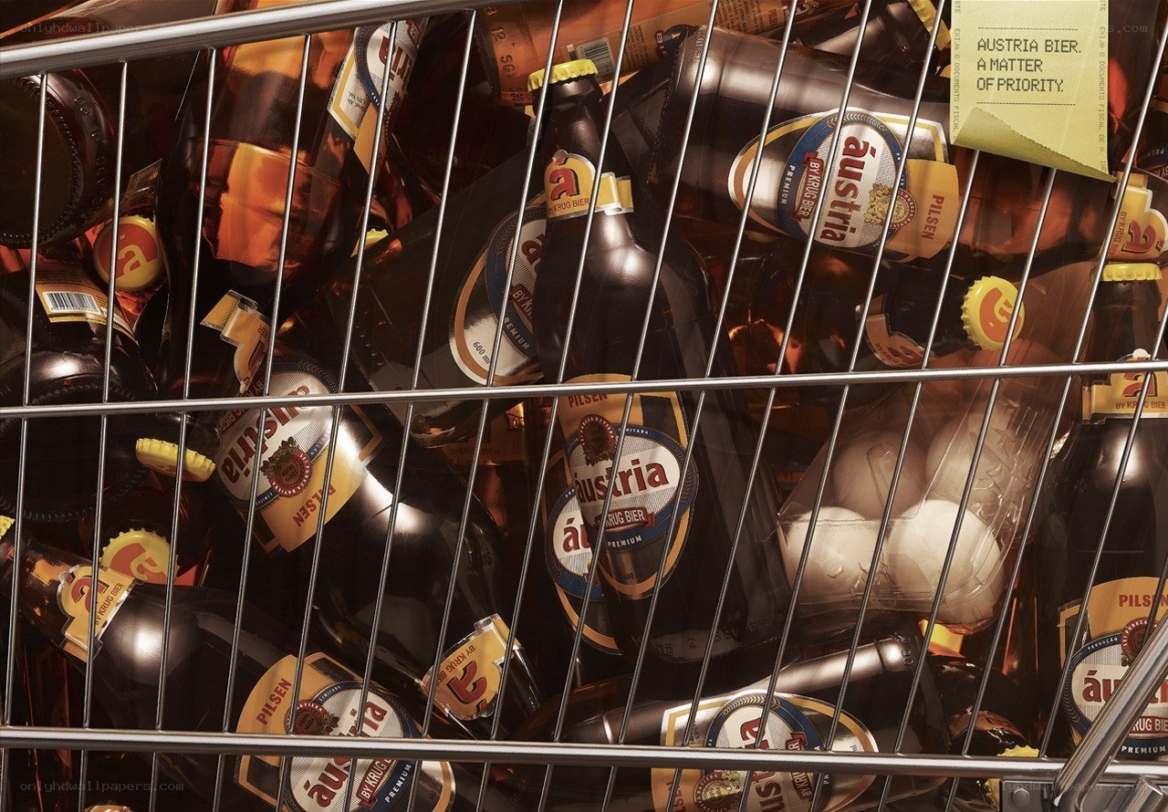 Austria Beer in shopping cart