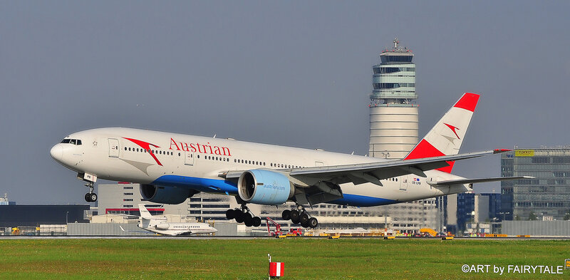 Austrian Airlines Plane — White, Calm