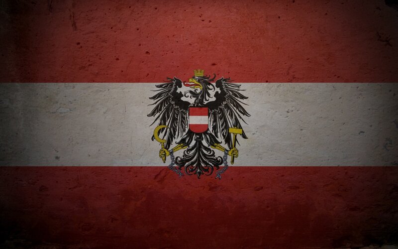 Austrian flag with coat of arms