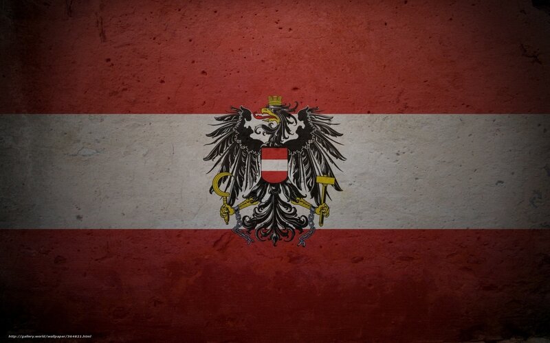 Austrian flag with coat of arms