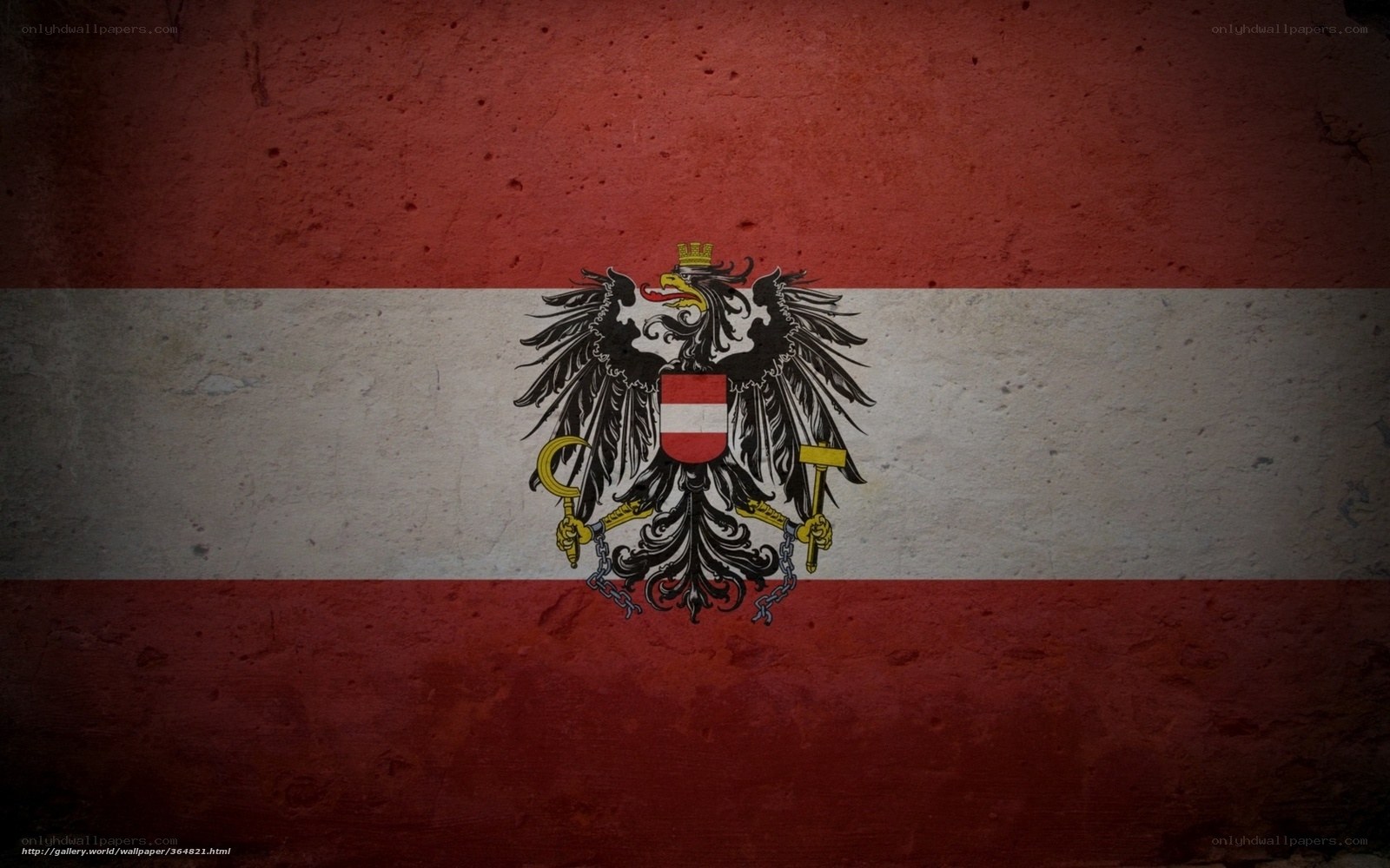 Austrian flag with coat of arms