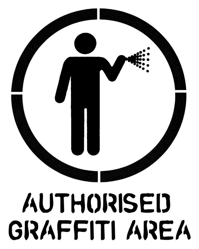 Authorised graffiti area sign