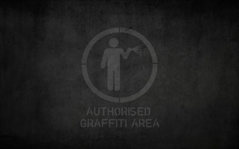 Authorized graffiti area sign