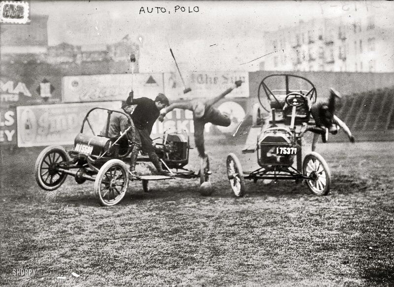 Auto polo match in progress