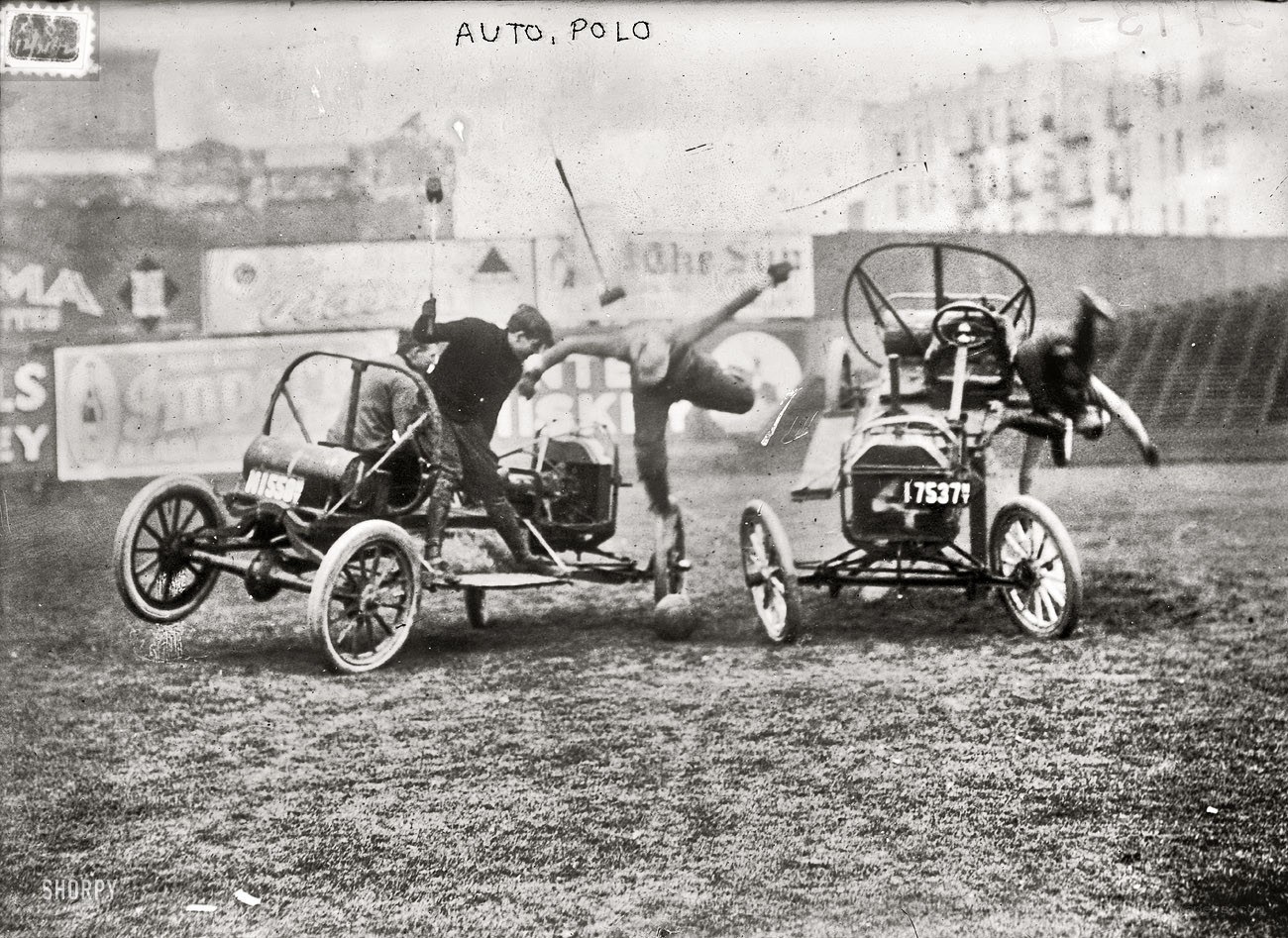 Auto polo match in progress