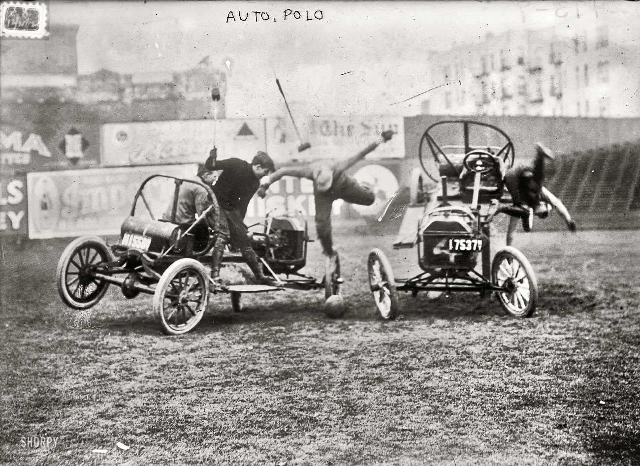 Auto polo match in progress