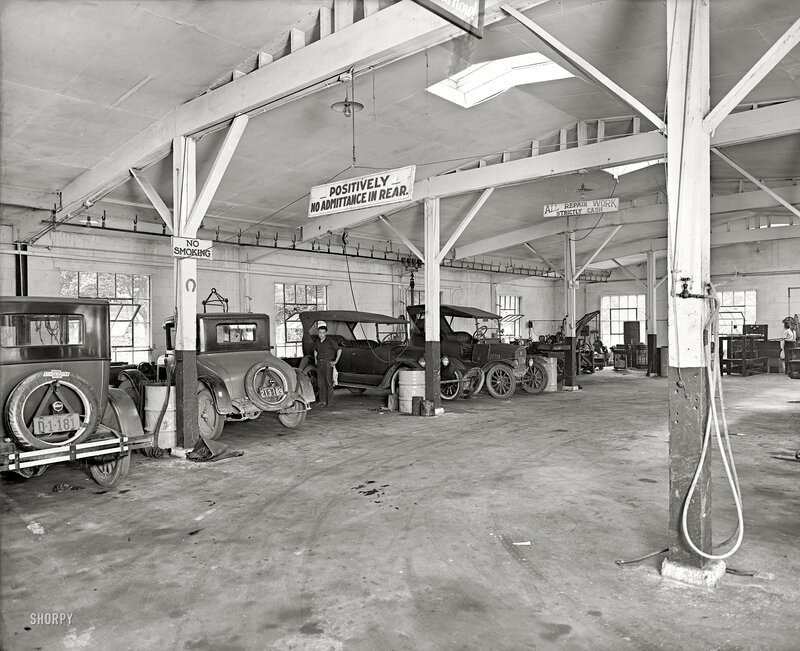 Auto repair shop interior