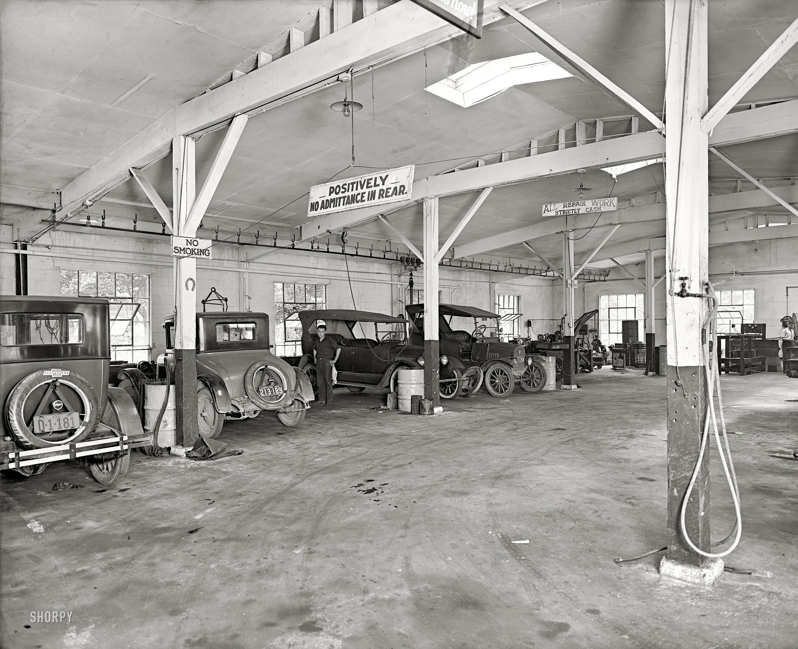 Auto repair shop interior