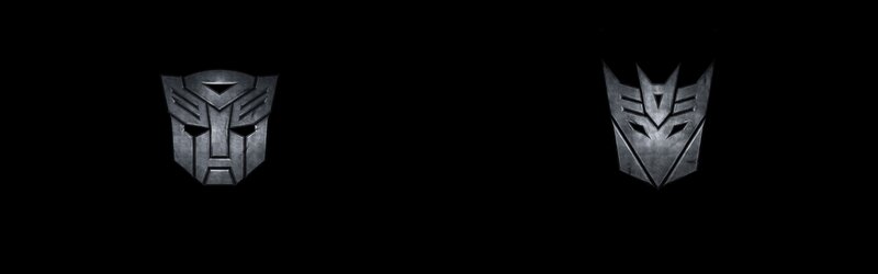 Autobot and Decepticon Logos — Black, Dramatic, Digital Art, Logo