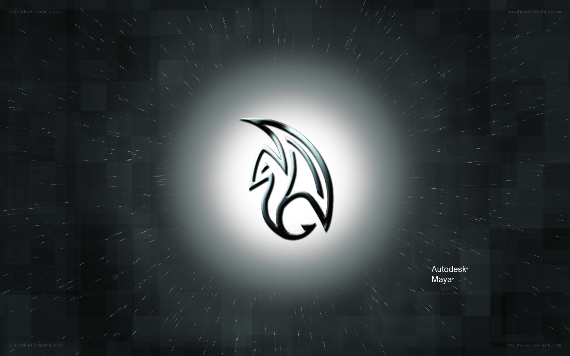 Autodesk Maya logo on dark background
