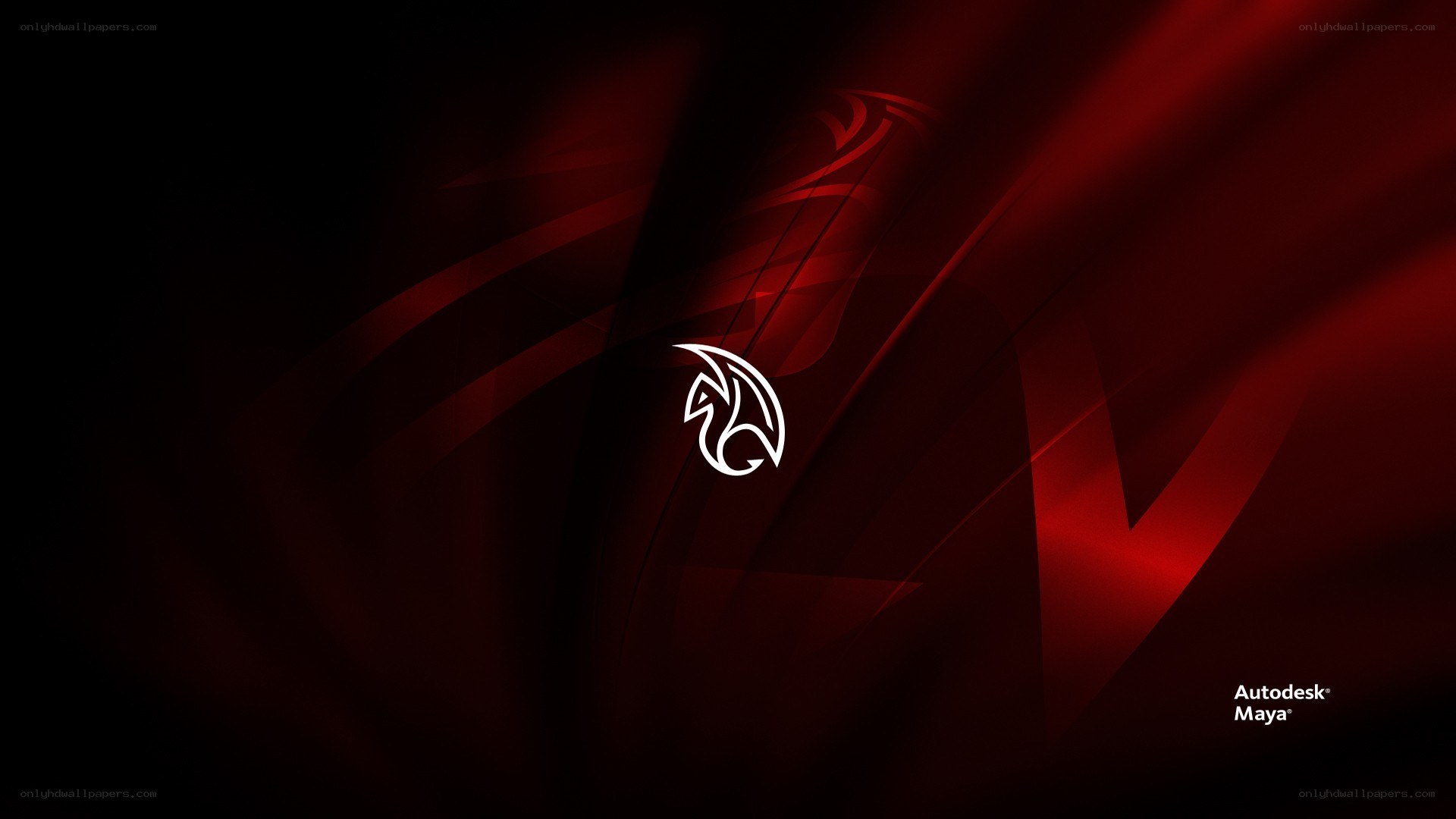 Autodesk Maya logo on red background