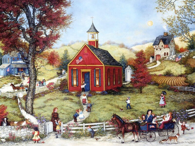 Autumn at the one-room schoolhouse