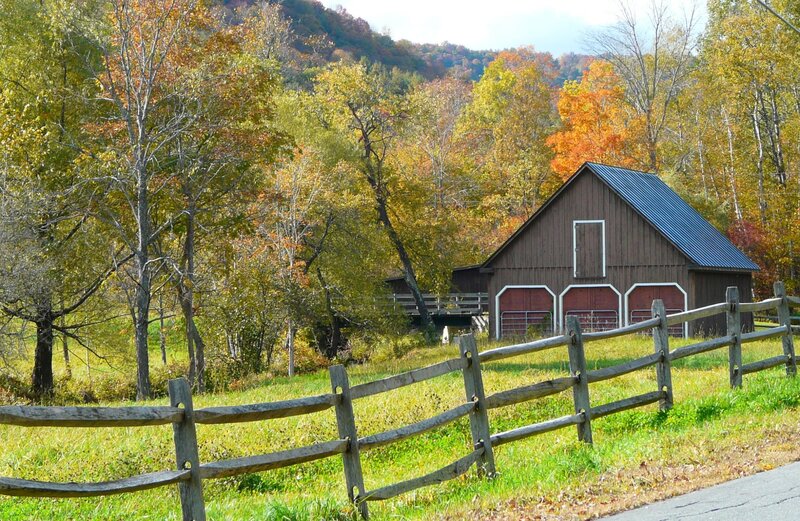 Autumn barn in the countryside