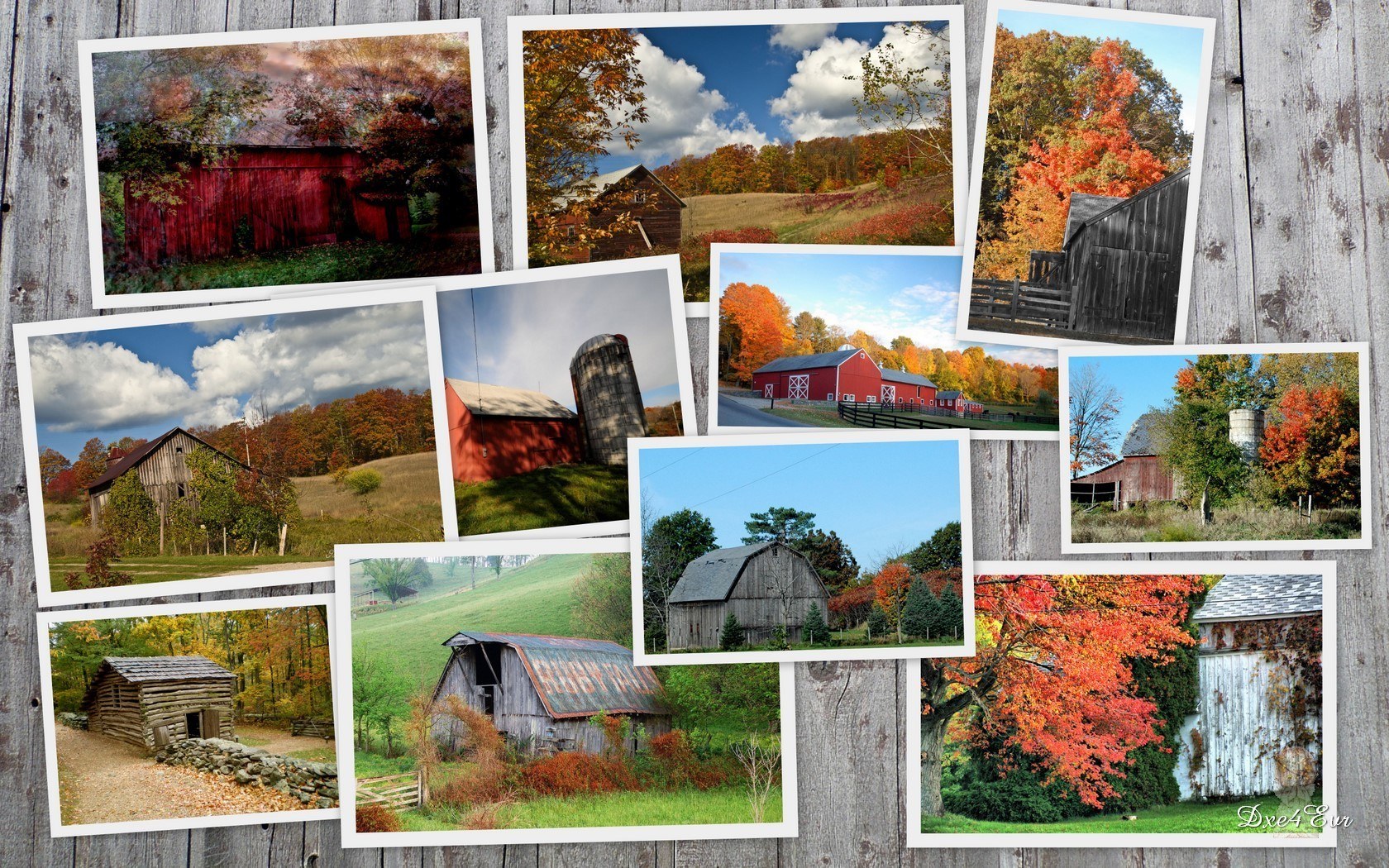 Autumn barn photos collage