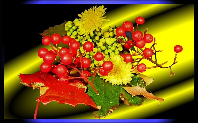 Autumn Berries and Flowers