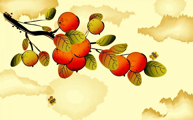 Autumn Branch with Fruit