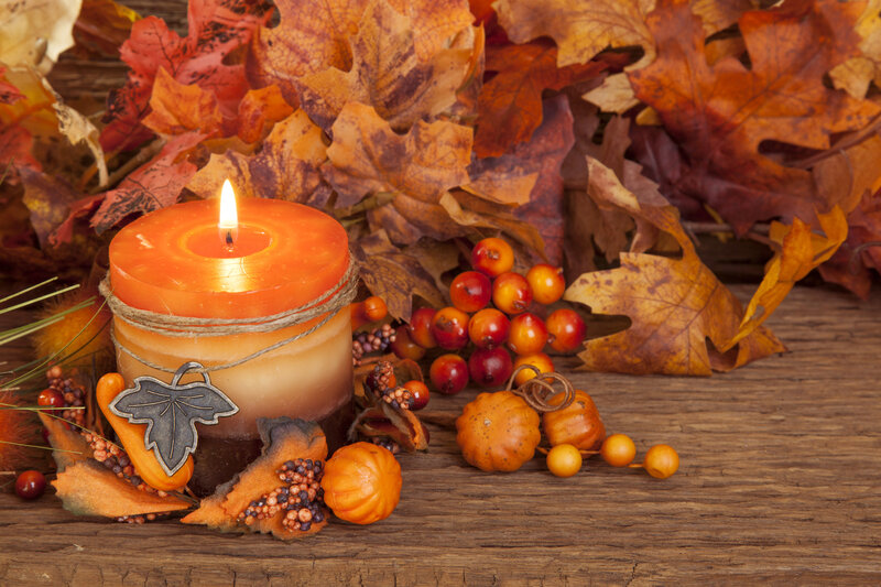 Autumn Candle Arrangement — Orange