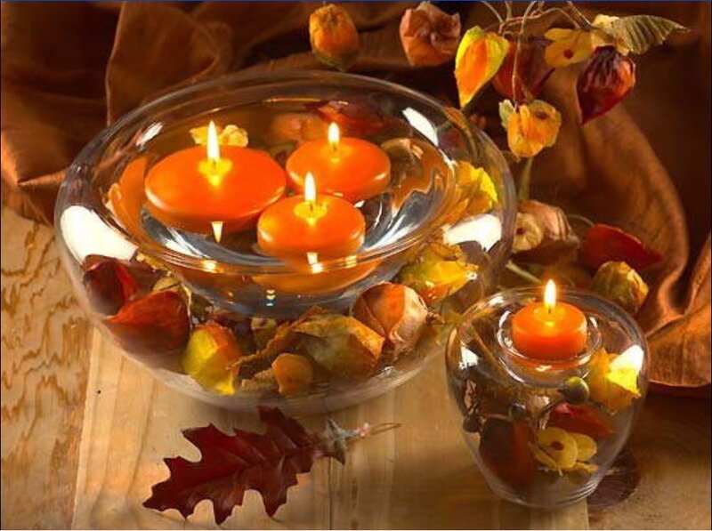 autumn candle arrangement