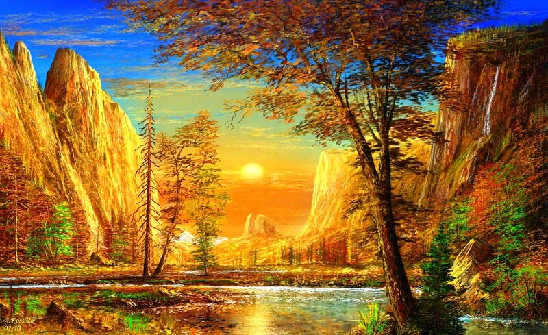Autumn Canyon Landscape — Orange, Serene