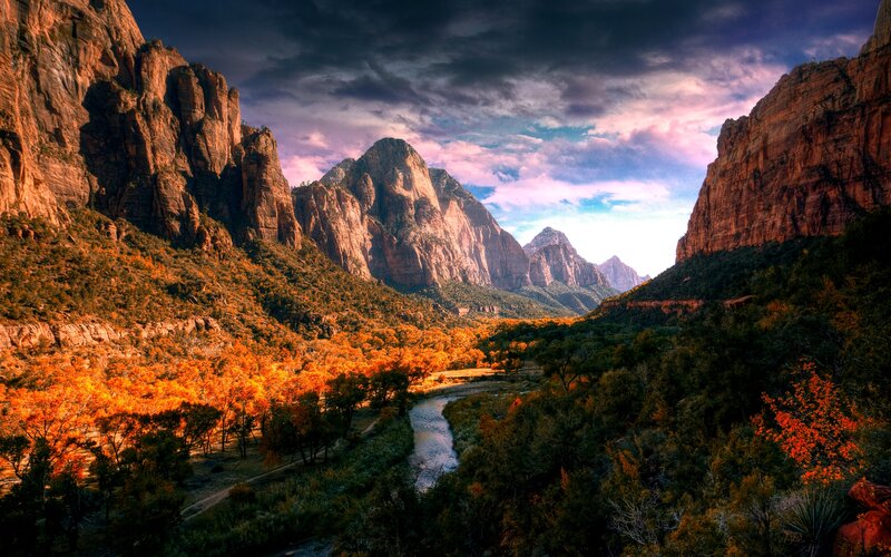 Autumn Canyon Landscape — Orange
