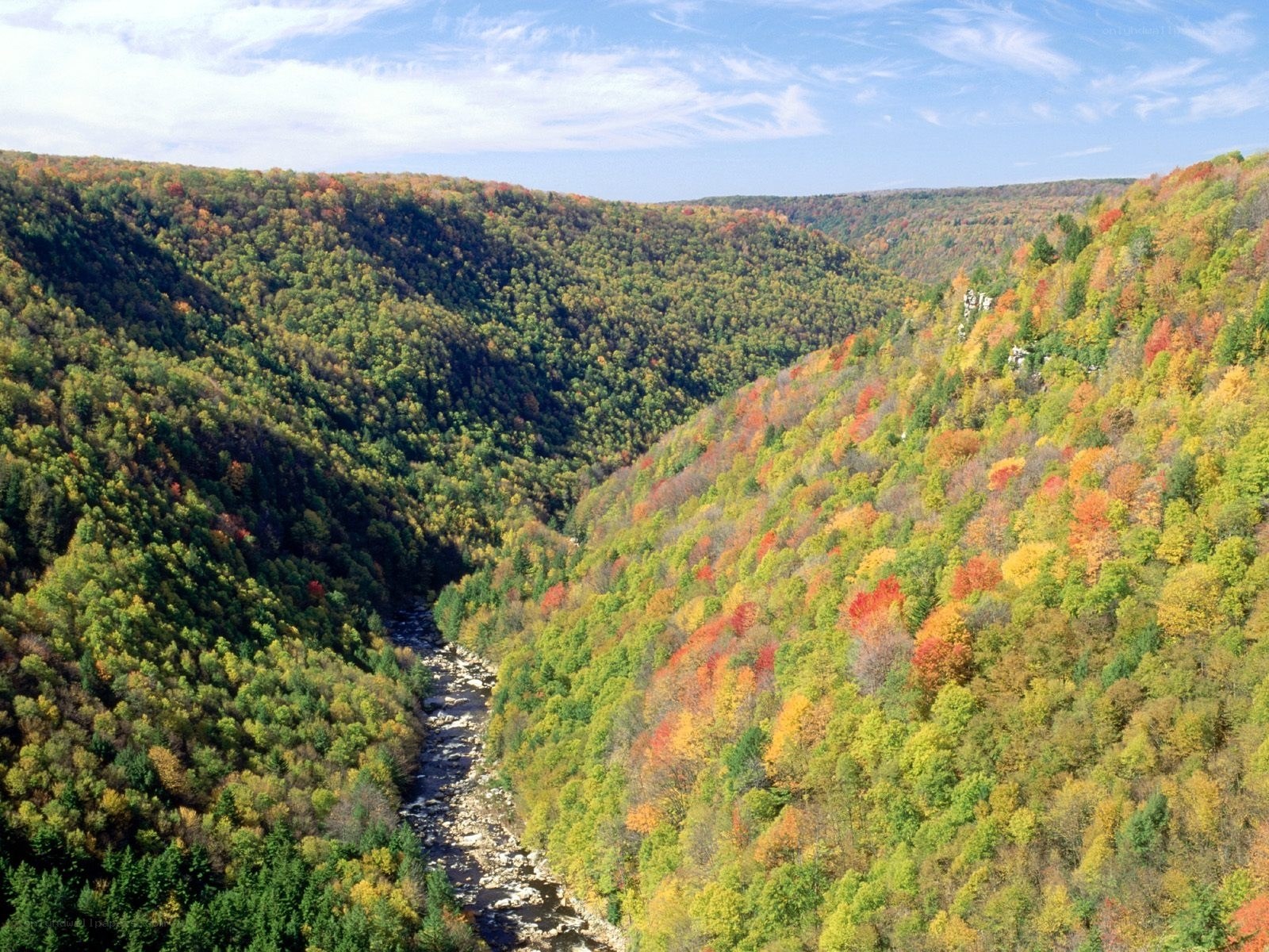 autumn canyon with river