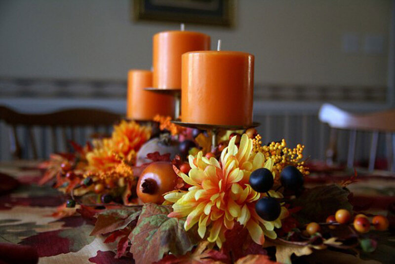 Autumn Centerpiece with Candles